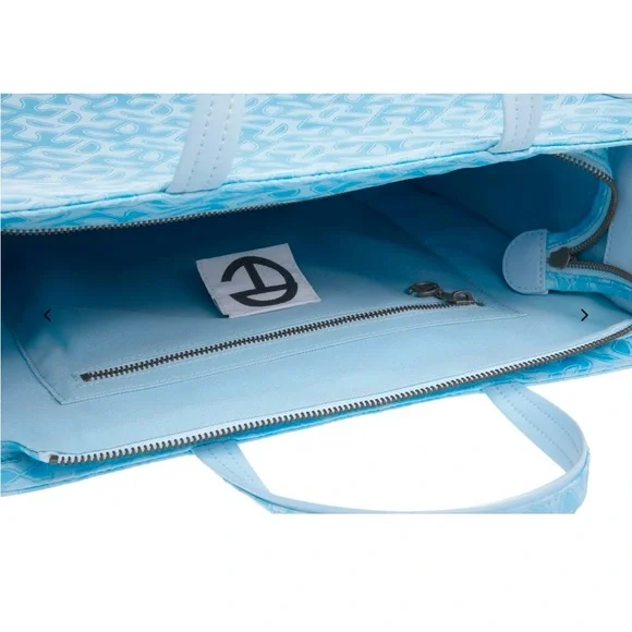 Telfar Medium Pool Blue Monogram Shopping Bag